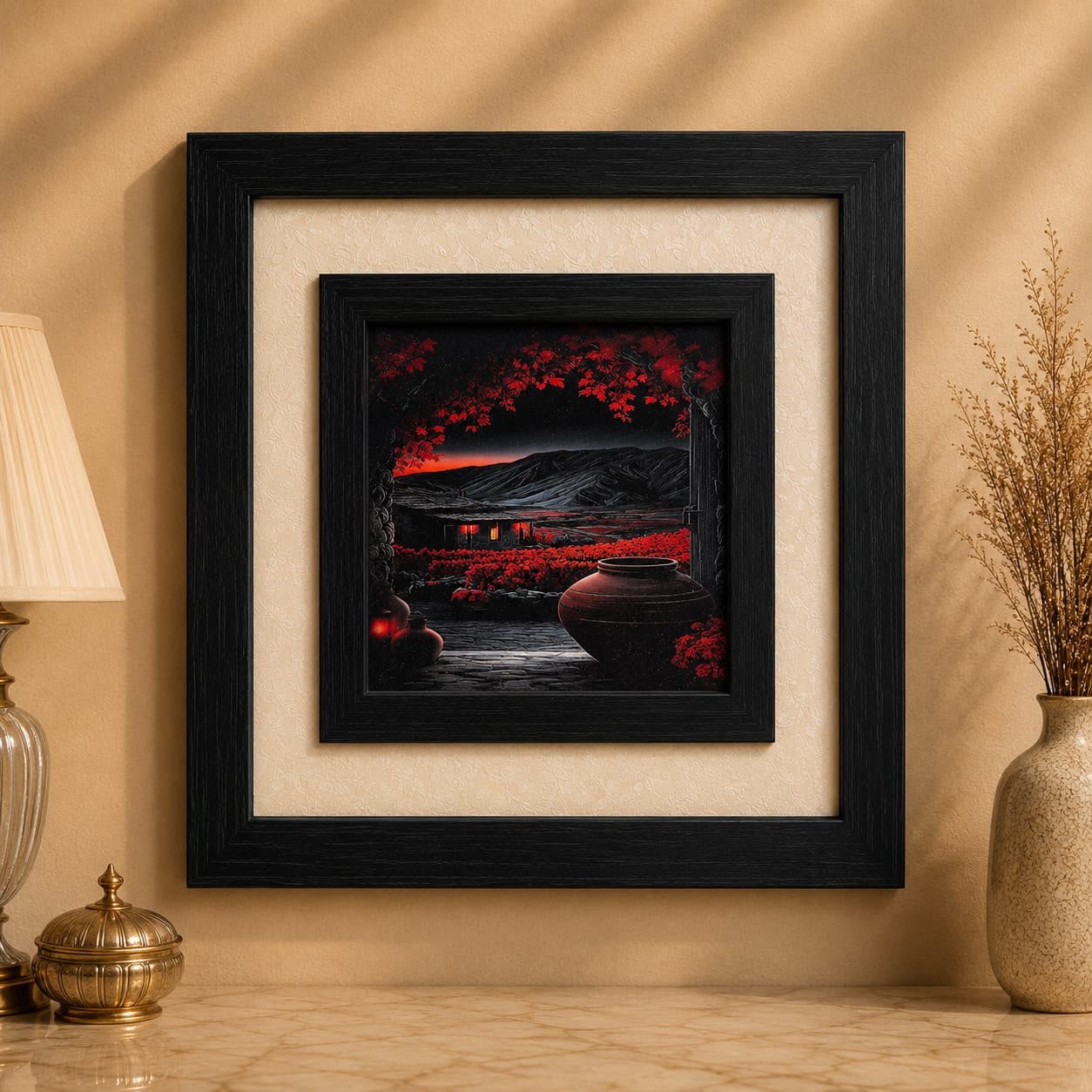 Crimson Twilight Haven Wall Art
