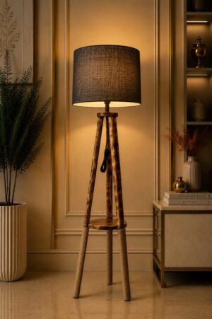 Heritage Wood Floor Lamp - Crystal Decor Pakistan