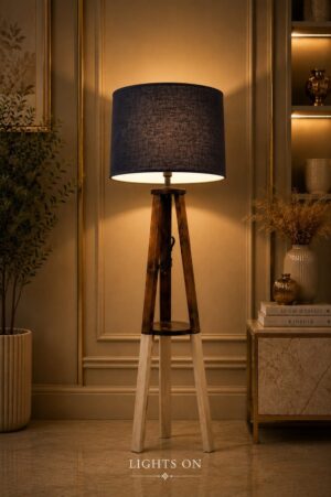 Nordic Timber Floor Lamp - Crystal Decor Pakistan
