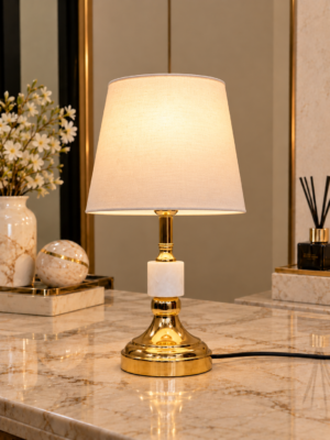 Luxury Gold Marble Table Lamp - Crystal Decor Pakistan