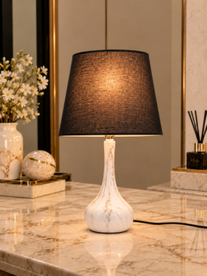 Marble Aura Table Lamp - Crystal Decor Pakistan