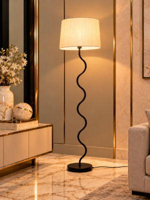Serpentine Glow Floor Lamp - Crystal Decor Pakistan